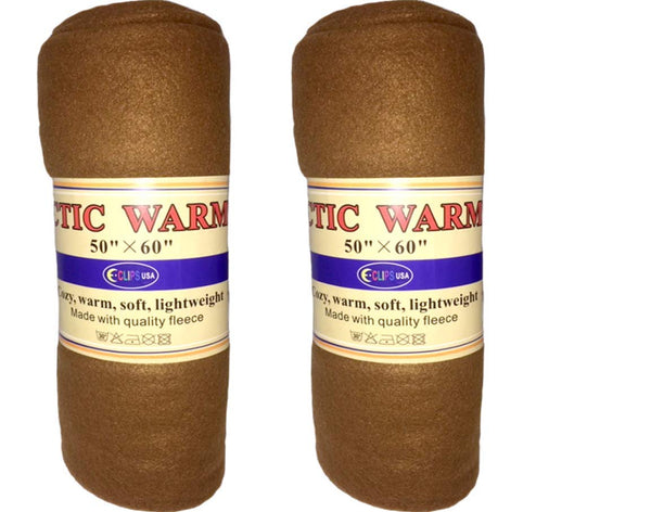 AUKSales Warm Throw Blankets, Brown Color, 50" x 60", Case Pack of 24