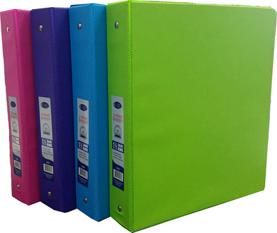 Vinyl Binder, 1.5", 2 Pockets, asst. neon Colors, Case Pack of 24, Ideal for Bulk Buyers