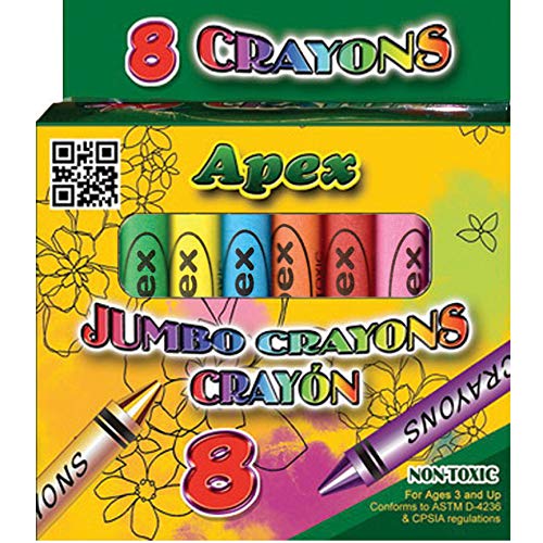 Crayons, Jumbo, 8ct, Boxed, Case Pack of 72, Ideal for Bulk Buyers