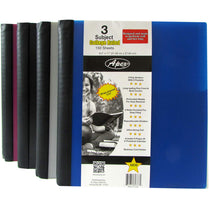 Wrap-around Poly Covers and Dividers, 3 subject 150 sheets, 7 pockets, College Ruled, Case Pack of 18, Ideal for Bulk Buyers