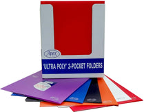 2 Pocket Ultra Poly Folder, 3 Holes, asst. Colors, in Display, Case Pack of 48,  Ideal for Bulk Buyers