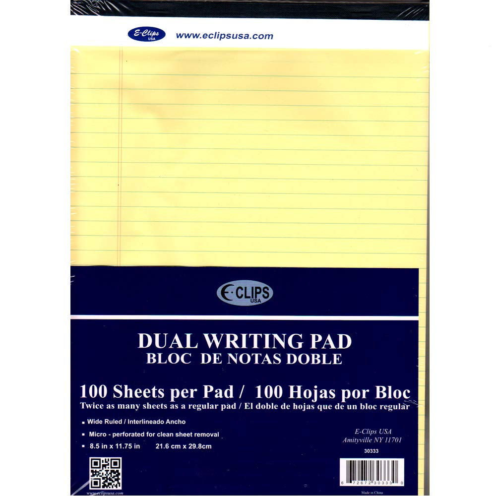 Legal Pad, 8.5" x 11", 100 Sheets, Canary, Case Pack of 40, Ideal for Bulk Buyers