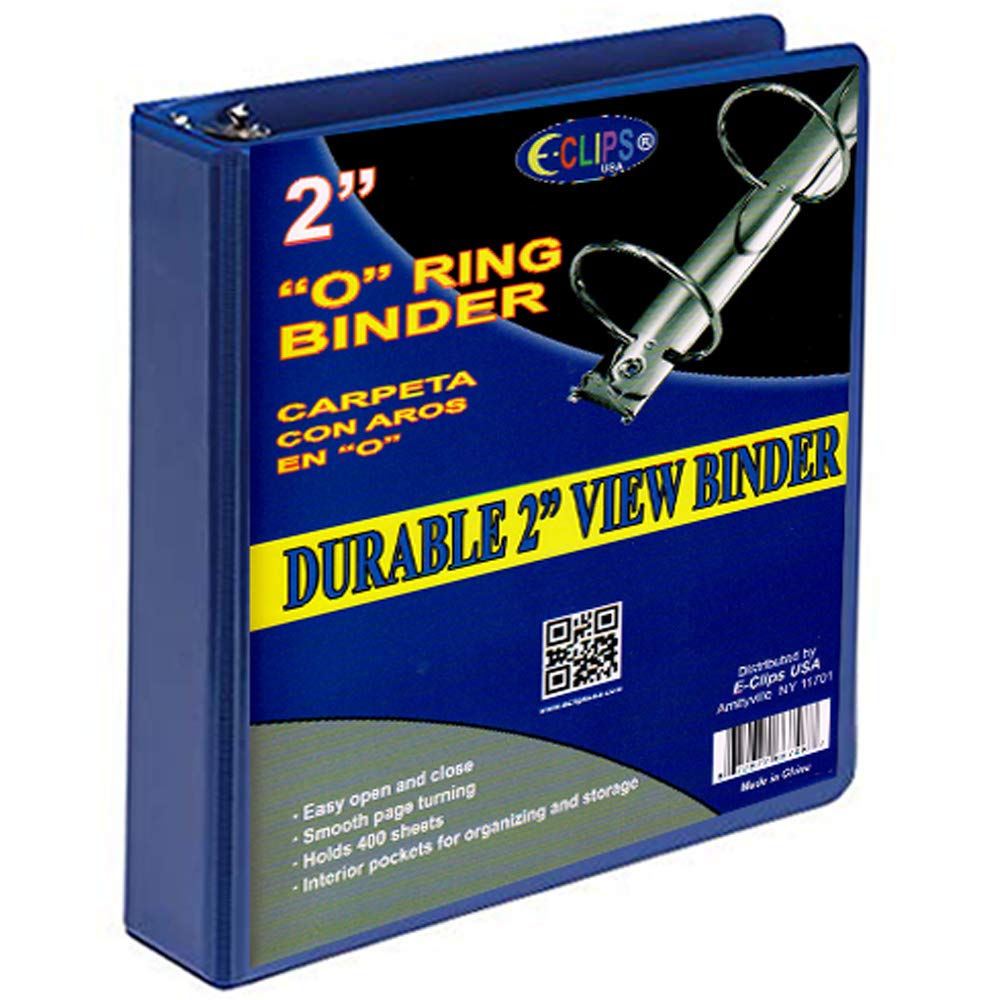 O-Ring Triple View Binder, 2 Inch Navy Blue Color, Case Pack of 12, Ideal for Bulk Buyers