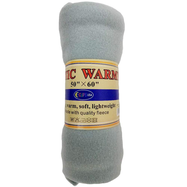 AUKSales Warm Throw Blankets, Grey Color, 50" x 60", Case Pack of 24