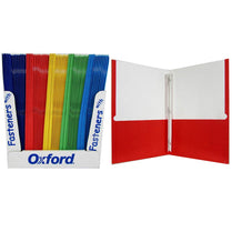 Oxford Twin Pocket Folders with Fastener- asst. Colors, Case Pack of 100, Ideal for Bulk Buyers