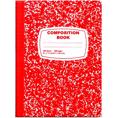 Composition Notebook, 100 Sheets, Red, Case Pack of 48, Ideal for Bulk Buyers