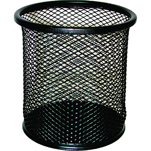 Metal Desk Top Pen & Pencil Holder, Black Metal, Case Pack of 48, Ideal for Bulk Buyers