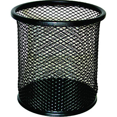 Metal Desk Top Pen & Pencil Holder, Black Metal, Case Pack of 48, Ideal for Bulk Buyers