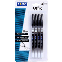 LINC OFFIX Ballpen, 4pk, Black, Case Pack of 48, Ideal for Bulk Buyers