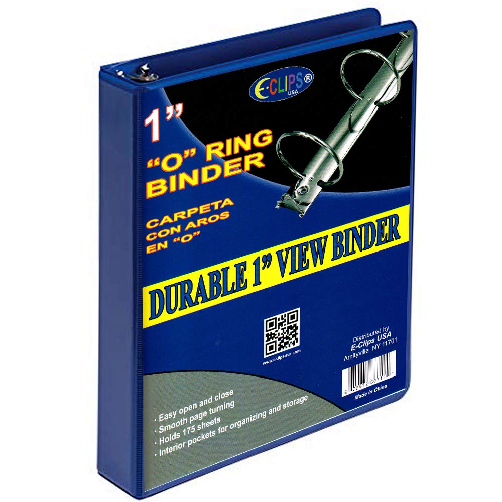 O-Ring Triple View Binder, Case Pack of 24 Units (1 Inch, Navy Blue), Ideal for Bulk Buyers