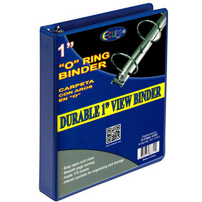 O-Ring Triple View Binder, Case Pack of 24 Units (1 Inch, Navy Blue), Ideal for Bulk Buyers