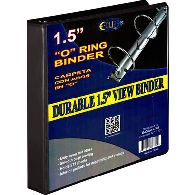O-Ring Triple View Binder, Case Pack of 24 Units (1.5 Inch, Black), Ideal for Bulk Buyers