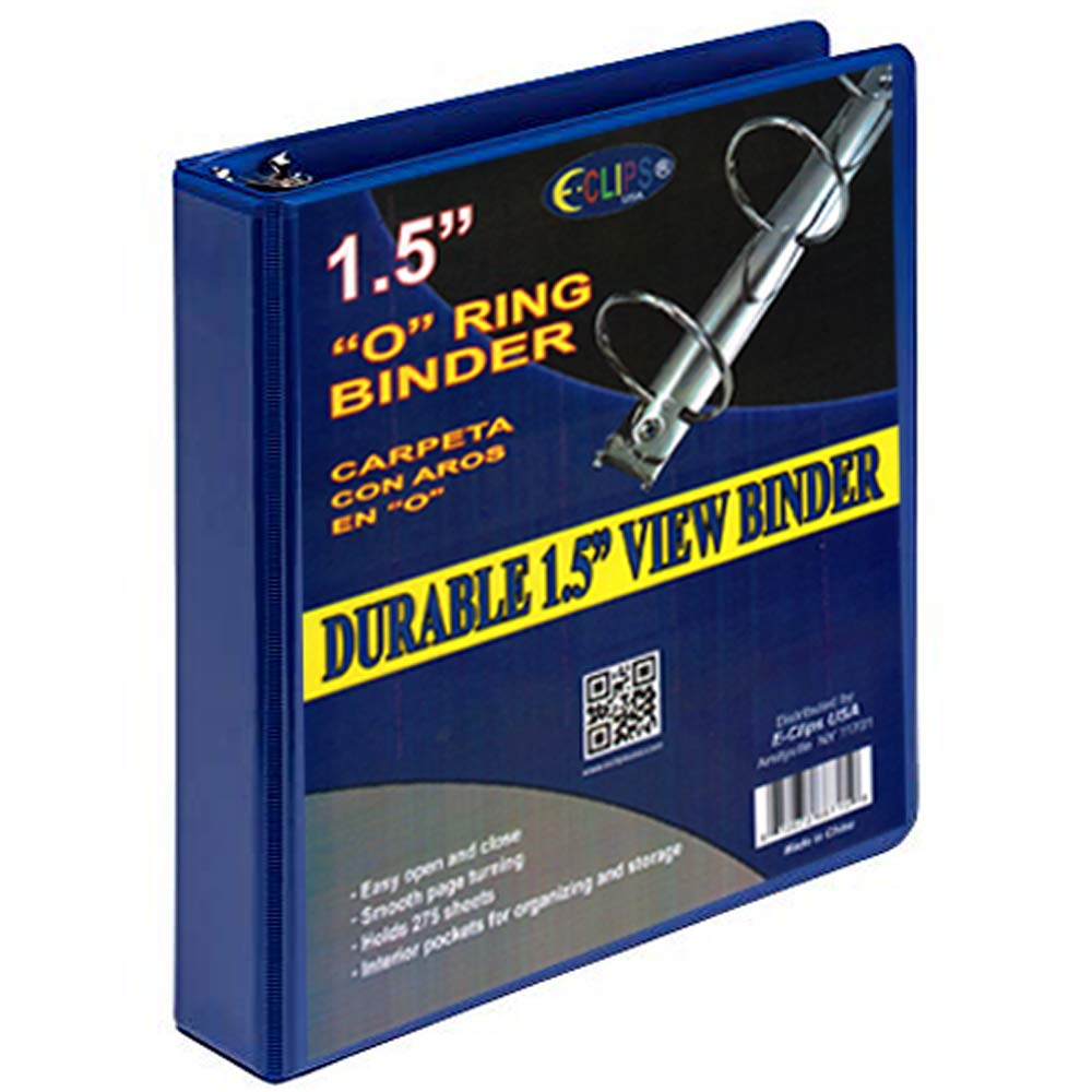 O-Ring Triple View Binder, Case Pack of 24 Units (1.5 Inch, Navy Blue), Ideal for Bulk Buyers