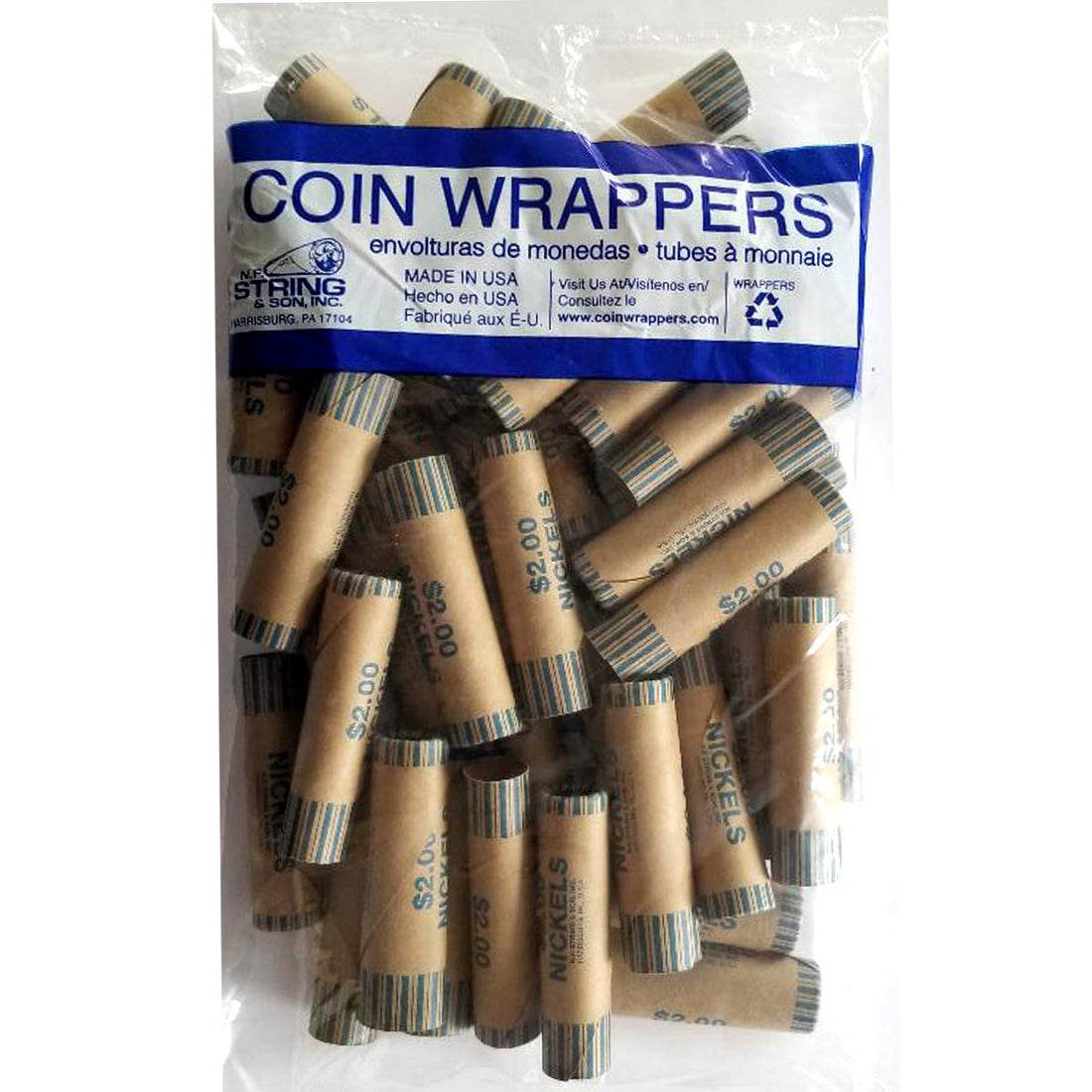 Coin Wrappers, nickles, 36ct, Case Pack of 25, Ideal for Bulk Buyers