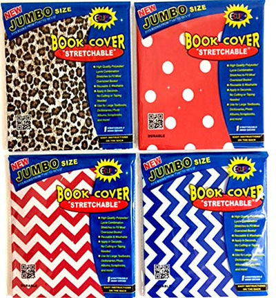 Jumbo Book Cover, Assorted Designs, Case Pack of 60, Ideal for Bulk Buyers