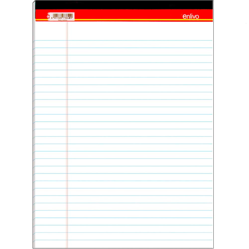Premium Legal pad, 8.5"x11.75", 50 sheets, white, made in Indonesia, Case Pack of 72, Ideal for Bulk Buyers