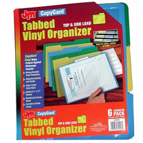 COPYGARD Tabbed Vinyl Organizer 6 pk, Top & Side Load, Case Pack of 24, Ideal for Bulk Buyers