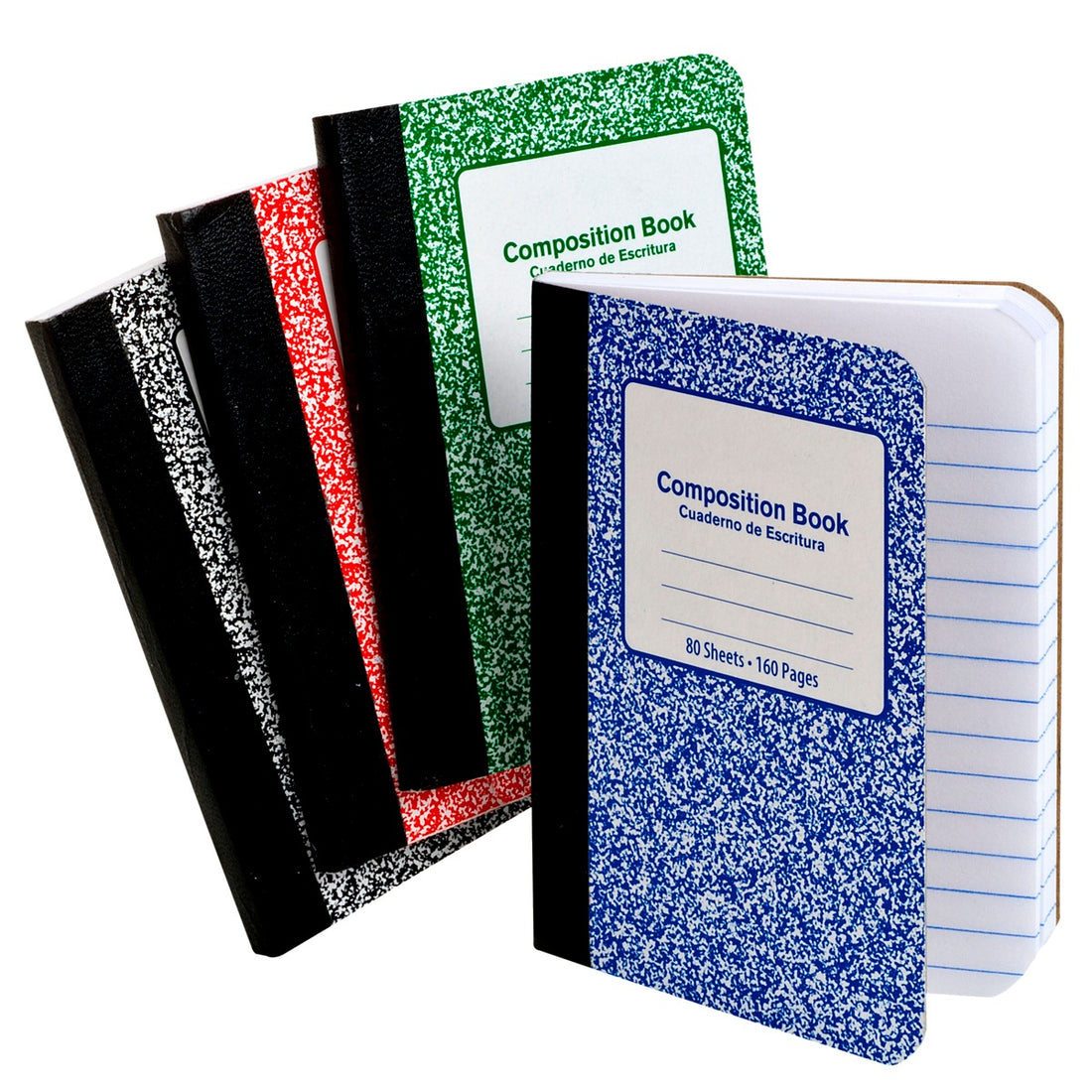 Mini Composition Notebook, 4.5" x .3.25", 80 Sheets , Available in Assorted Colors, Case Pack of 192, Ideal for Bulk Buyers
