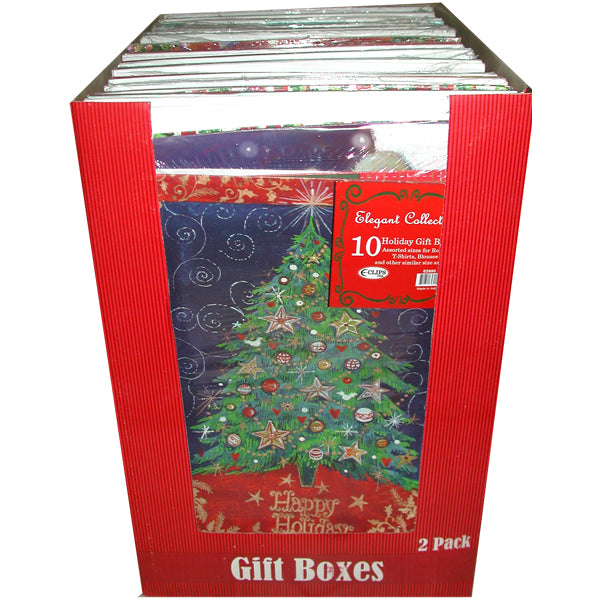 Christmas Gift Boxes,10 pk, Asst Sizes , Case Pack of 14, Ideal for Bulk Buyers