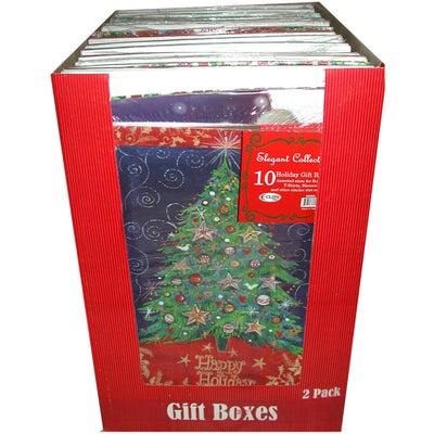 Christmas Gift Boxes,10 pk, Asst Sizes , Case Pack of 14, Ideal for Bulk Buyers
