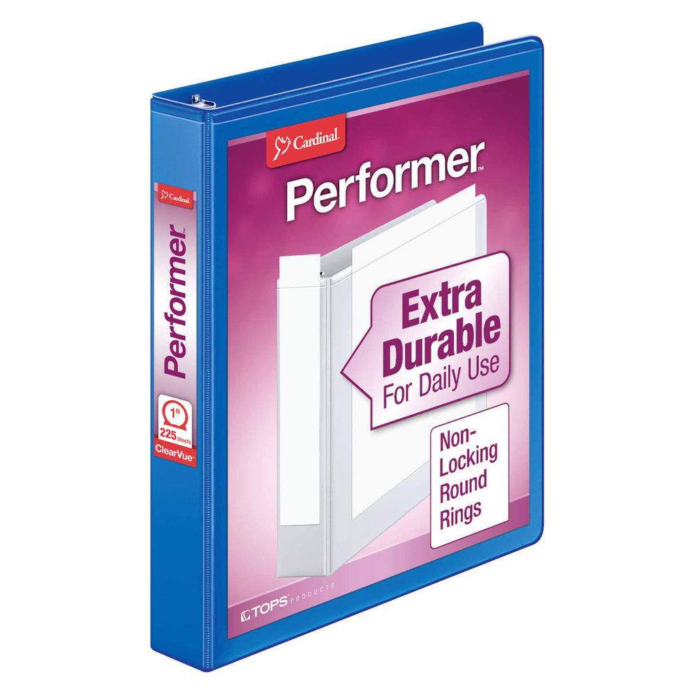 CARDINAL 1" View Binder, Extra Durable, Blue Cardinal Performer , Case Pack of 12 , Ideal for Bulk Buyers