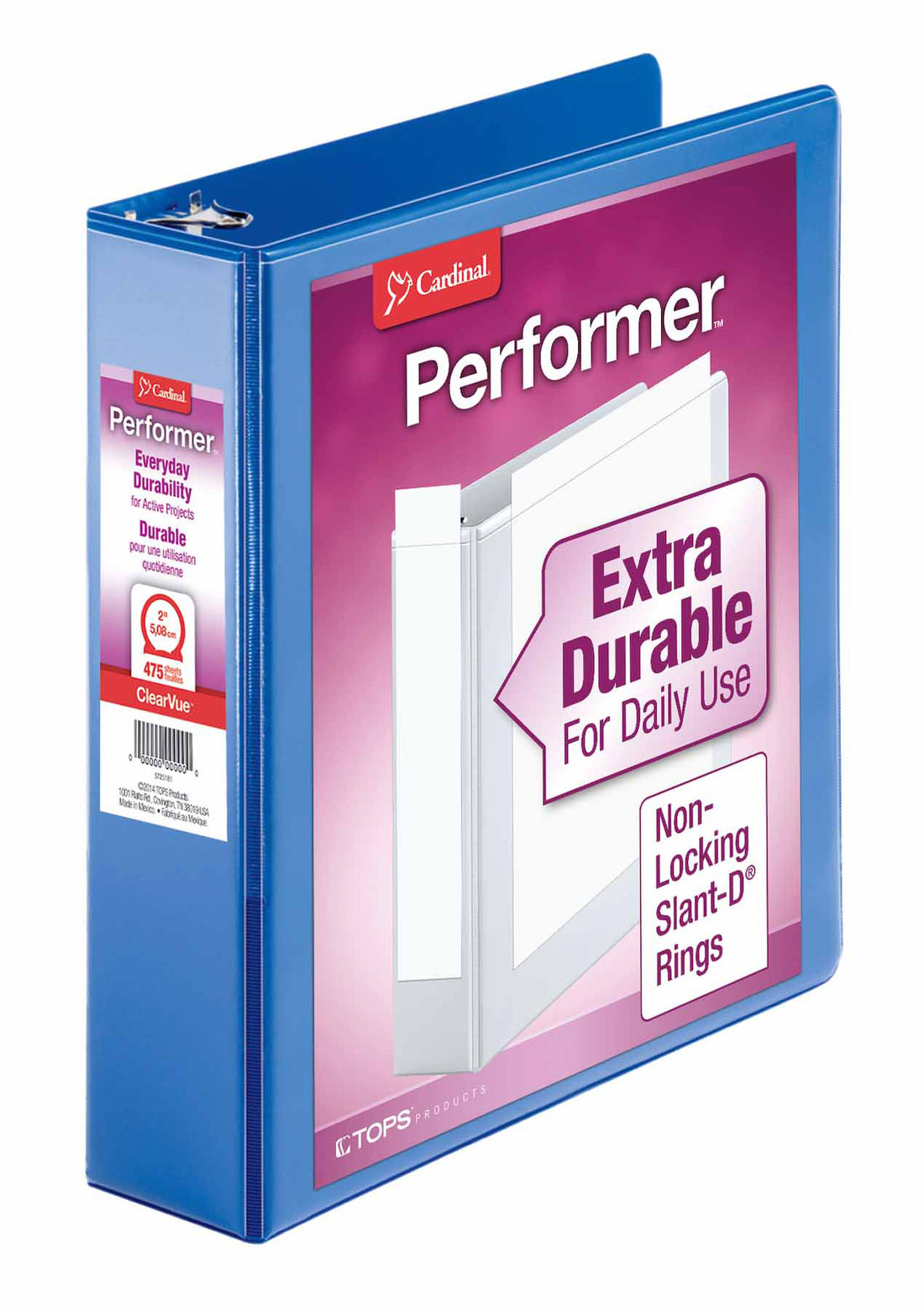 CARDINAL 2" View binder Heavy duty, Blue, Cardinal "Select", Case Pack of 12, Ideal for Bulk Buyers