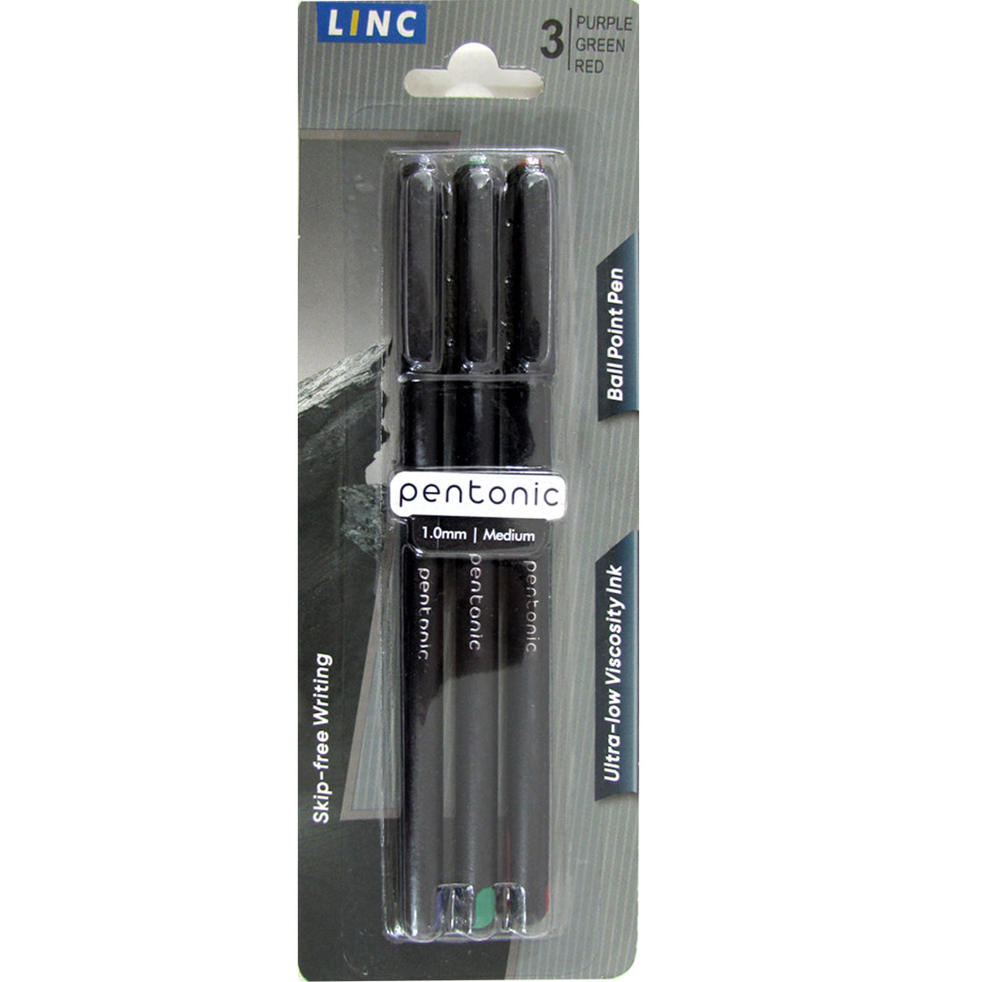 Pentonic Ball point pen, 3pk, Assorted Colors, Case Pack of 48 , Ideal for Bulk Buyers