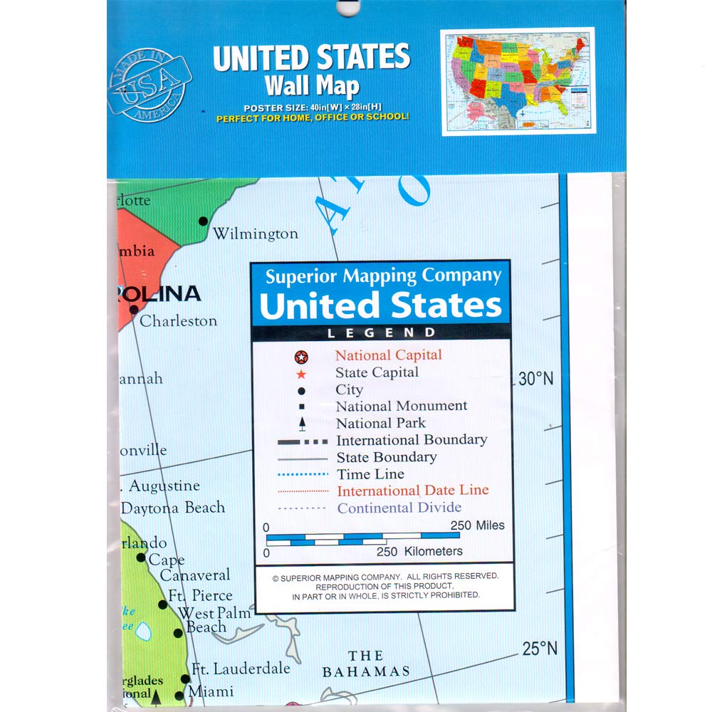 USA Wall maps, 40" x 28", Case Pack of 25, Ideal for Bulk Buyers