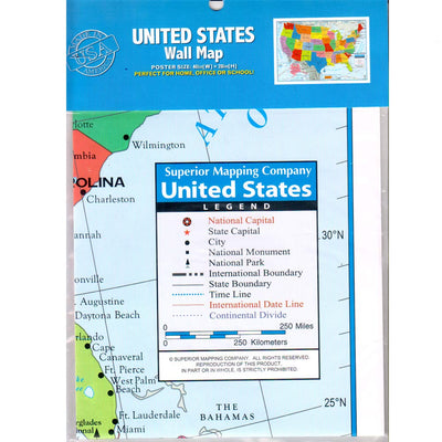 USA Wall maps, 40" x 28", Case Pack of 25, Ideal for Bulk Buyers