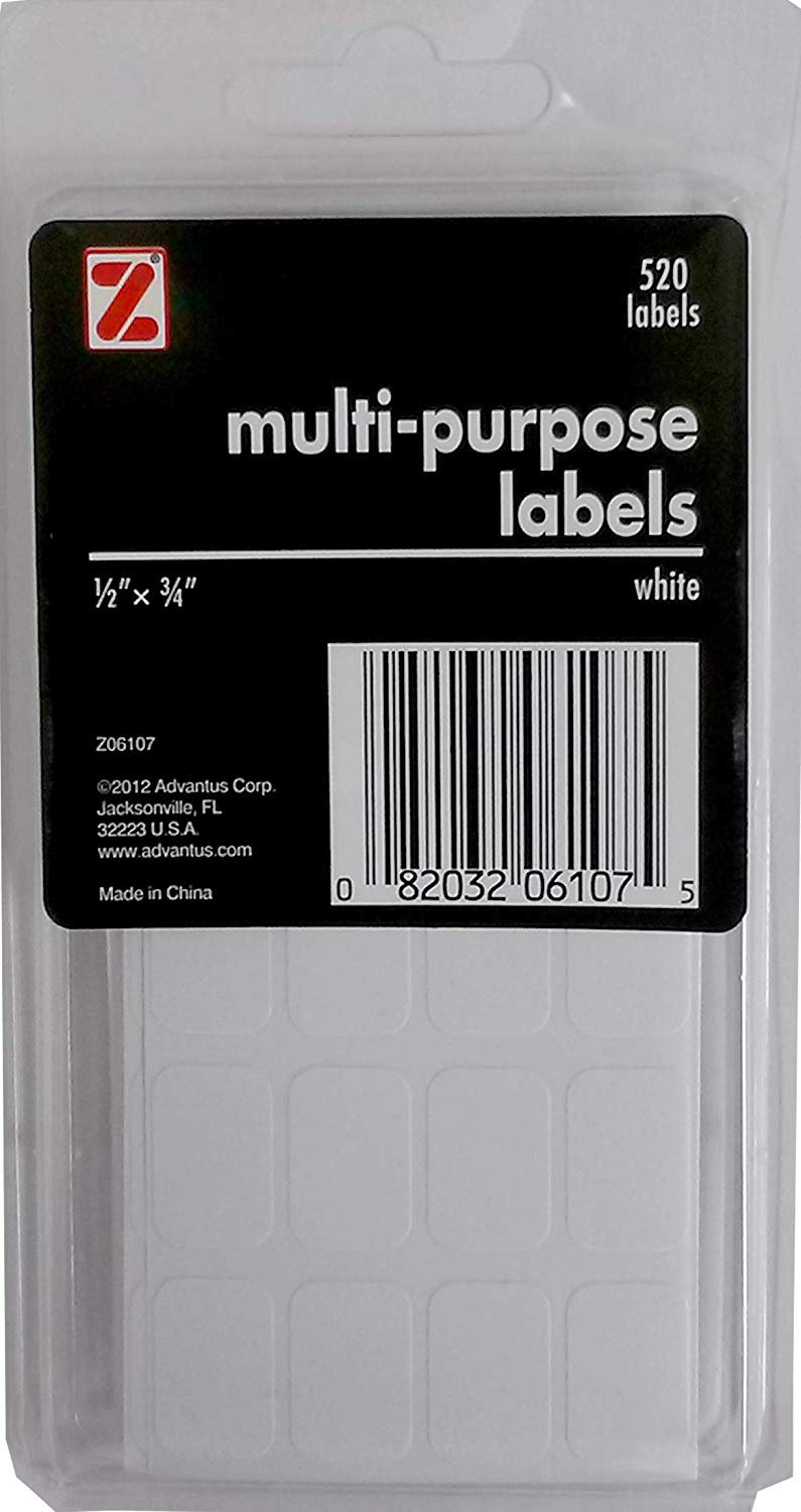 Multipurpose Labels, 510 ct, 1/2" x 3/4", White, Case Pack of 36, Ideal for Bulk Buyers