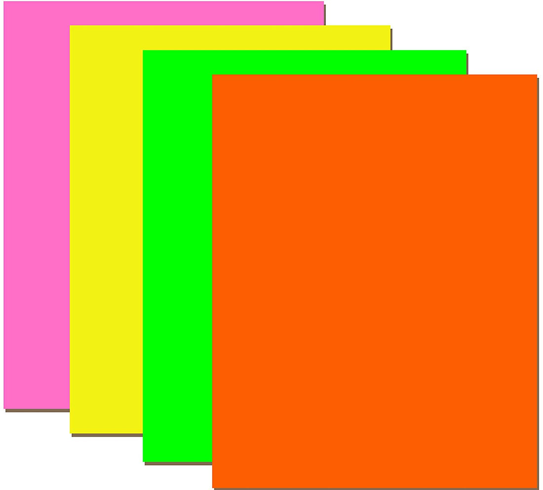 Neon Poster Board, 22"x 28", Asst. Colors, Case Pack of 100, Ideal for Bulk Buyers