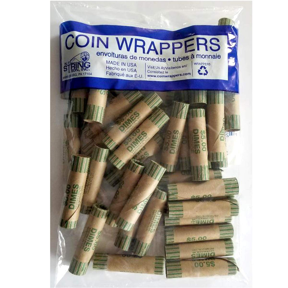 Coin Wrappers, dimes, 36ct, Case Pack of 25, Ideal for Bulk Buyers