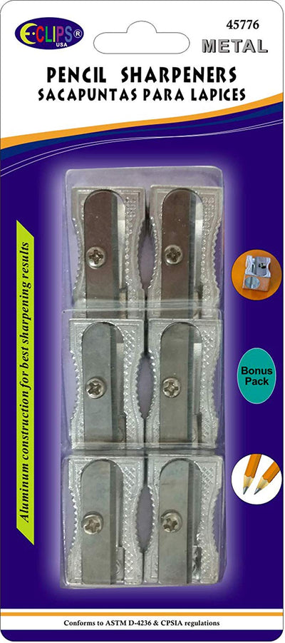 Metal Sharpeners, 6pk, Case Pack of 24, Ideal for Bulk Buyers