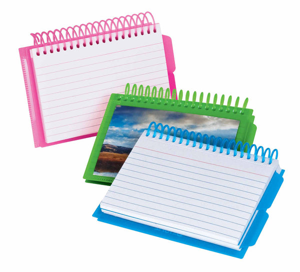 OXFORD View Poly Spiral Index Cards, 4" x 6",  50 count, 2 Dividers, Case Pack of 30, Ideal for Bulk Buyers