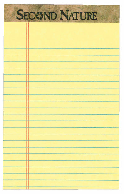 TOPS "Second Nature" Canary Writing Pad, 5"x 8", 50 sheets, Case Pack of 144, Ideal for Bulk Buyers