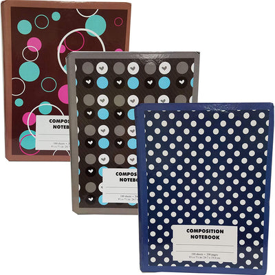 Ultra hard cover designer composition notebook, 100 sheets, Geometric, Case Pack of 48,