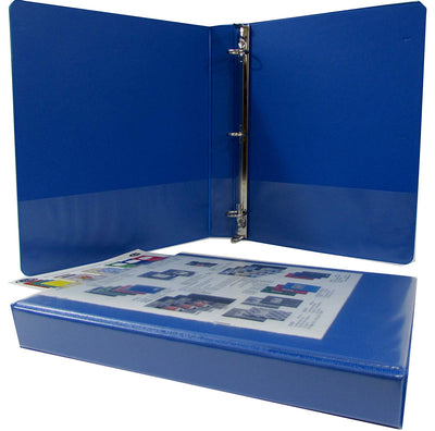 Triple-View Binder, 1" Round Ring, Blue, Case Pack of 18, Ideal for Bulk Buyers