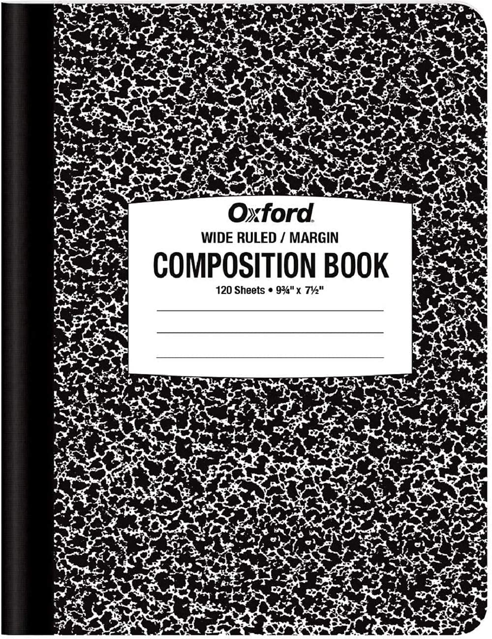 Composition Notebook 9-3/4" x 7-1/2", Wide Ruled/Margin, Marble Cover, 120 Sheets, Case Pack of 12