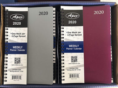 Weekly/Monthly Planner Poly/wiro 5" x 8" 72 Sheets, Case Pack of 48, Ideal for Bulk Buyers