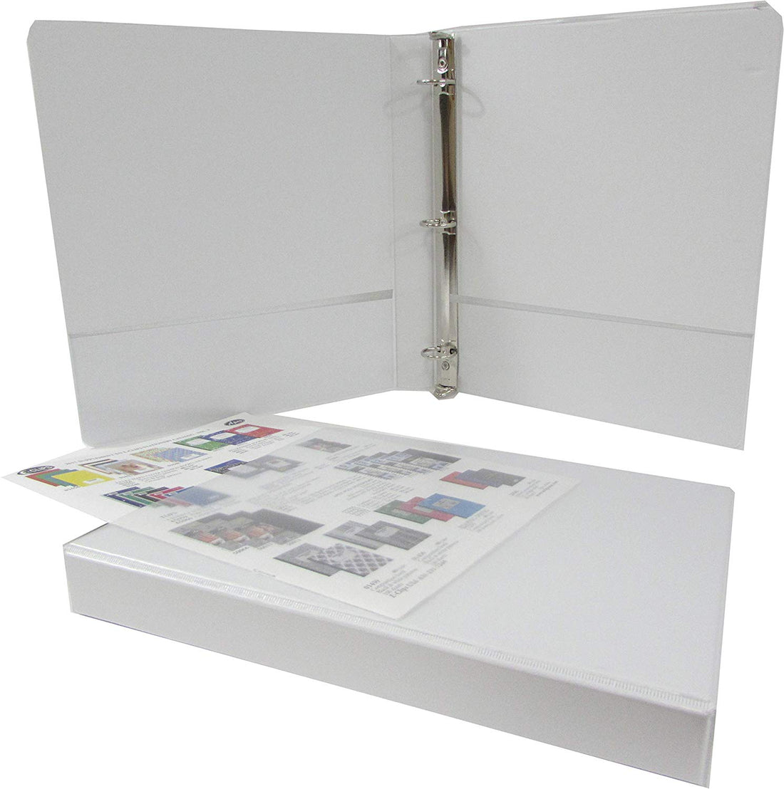 Triple-View Binder, 1" Round Ring, White, Case Pack of 18, Ideal for Bulk Buyers