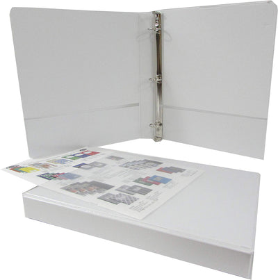 Triple-View Binder, 1" Round Ring, White, Case Pack of 18, Ideal for Bulk Buyers