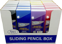 Pencil Box, Sliding, Asst. Colors (2 displays of 24), Case Pack of 48, Ideal for Bulk Buyers