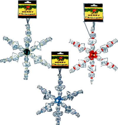 Christmas Decoration, Snowflakes, 3pk, Asst Colors, Case Pack of 72 , Ideal for Bulk Buyers