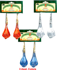 Tear Drop Acrylic Ornament 3pk, Asst Colors, Case Pack of 72 , Ideal for Bulk Buyers