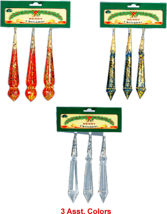 Glitter Tear Drops 5″ 3pk , Asst colors, Case Pack of 72, Ideal for Bulk Buyers