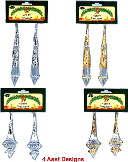 Filigree Crystals Prisms 4pk, Asst Colors and Designs, Case Pack of 72, Ideal for Bulk Buyers