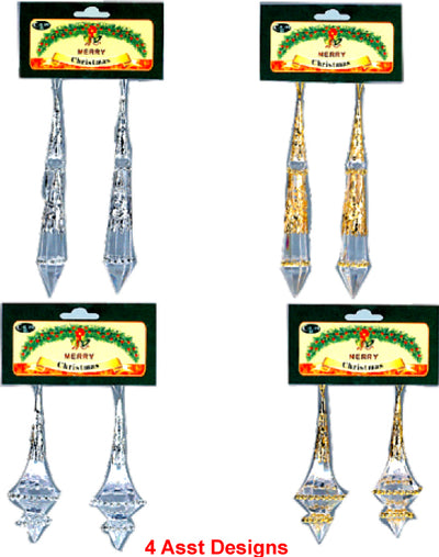 Filigree Crystals Prisms 4pk, Asst Colors and Designs, Case Pack of 72, Ideal for Bulk Buyers
