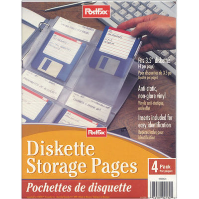 POSTFAX Diskette Storage Pages 4pk, Case Pack of 40, Ideal for Bulk Buyers