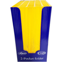 2 Pocket Folders, No Holes, Yellow, in Display , Case Pack of 100, Ideal for Bulk Buyers