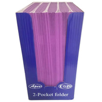 2 Pocket Folders, No Holes, Purple, in Display , Case Pack of 100, Ideal for Bulk Buyers